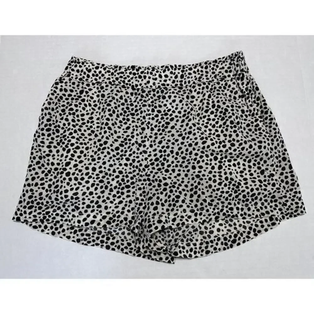 Aries Women’s Shorts Beige Black Blobs - Size Small 100% Modal